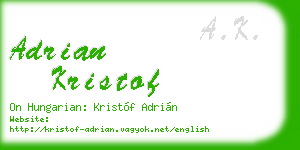 adrian kristof business card